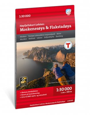 Høyfjellskart Lofoten: Moskenesøya & Flakstadøya 1:30 000