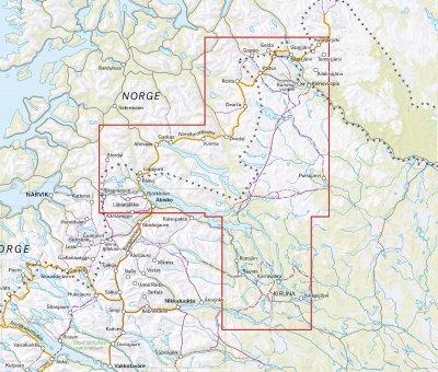 Treriksröset, Abisko & Kiruna 1:100 000