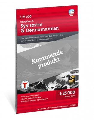 Høyfjellskart Syv søstre & Dønnamannen 1:25 000