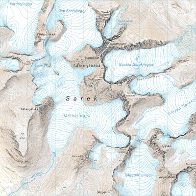 Högalpin karta Áhkká & Sarektjåkkå 1:25.000