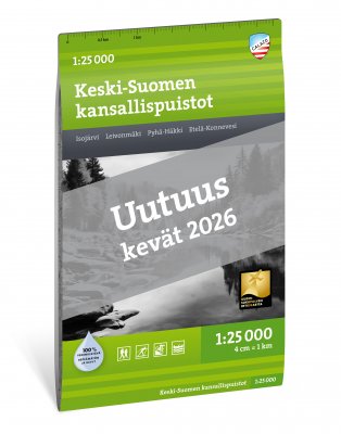 Keski-Suomen kansallispuistot 1:25 000