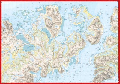 Høyfjellskart Lofoten: Vestvågøya – Leknes 1:30 000