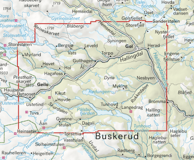 Oversikt Turkart Geilo Gol
