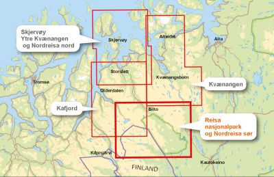 Turkart Reisa nasjonalpark og Nordreisa sör 1:50.000