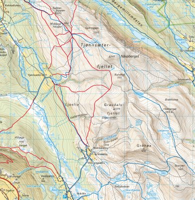 Turkart Ringebu & Venabygdsfjellet 1:50 000