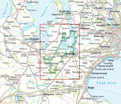 Roskilde & Nationalpark Skjoldungernes land 1:30.000