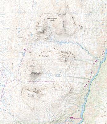 Högalpin karta Storulvån & Snasahögarna 1:20.000