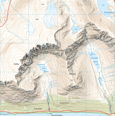 Høyfjellskart Trollheimen: Snota & Trekanten 1:25 000