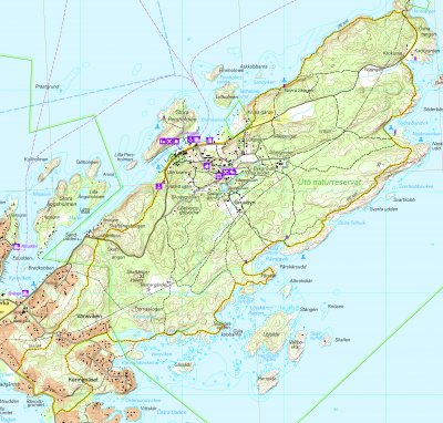 Karta över Utö och Ornö prov